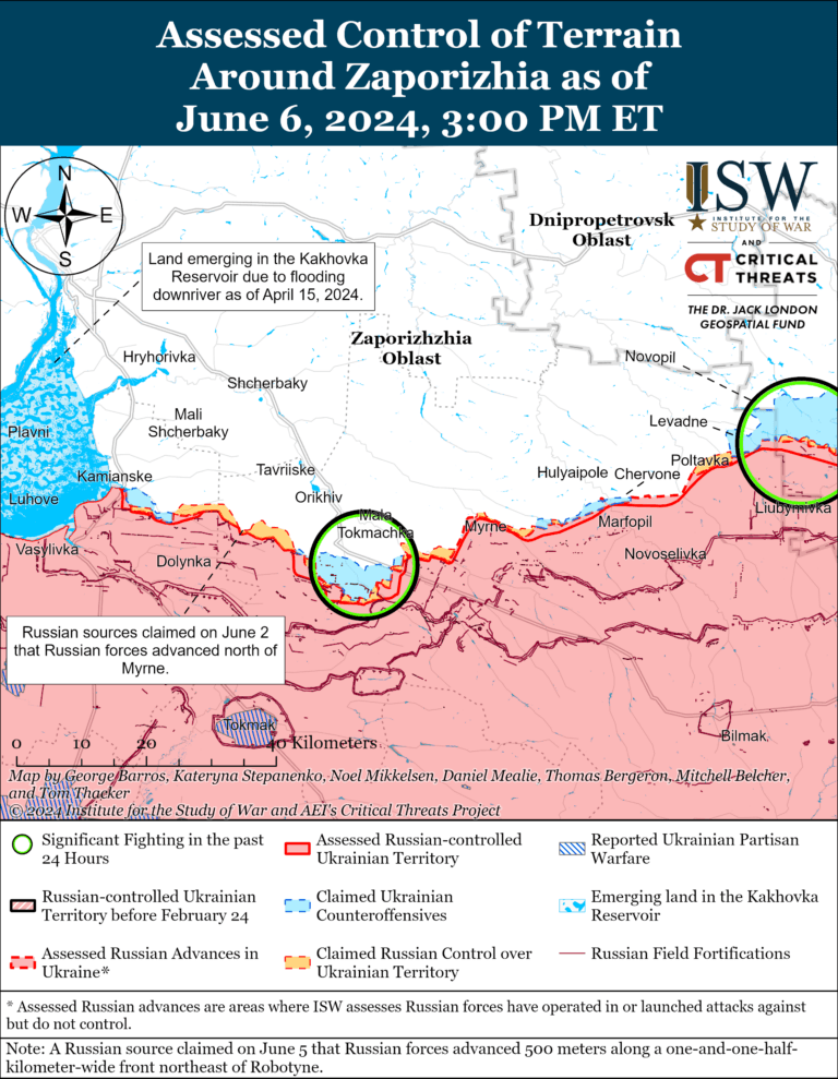 ISW: Российские военные продолжают наземные атаки на западе Запорожской области