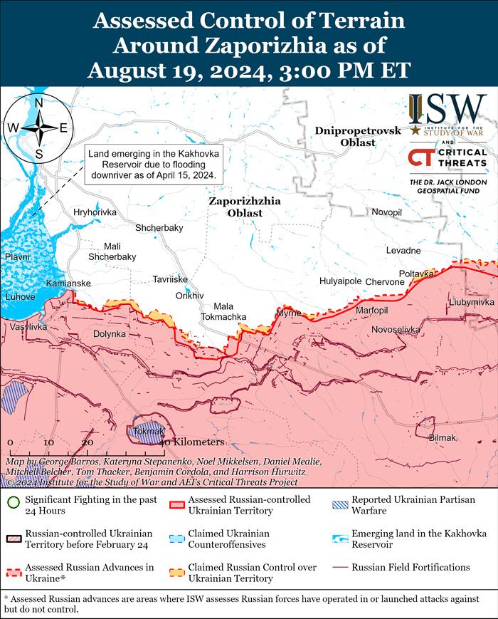 На Запорізькому напрямку тривають позиційні бої (КАРТА)