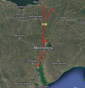 Оккупанты накапливают технику и роют траншеи в районе Мелитополя