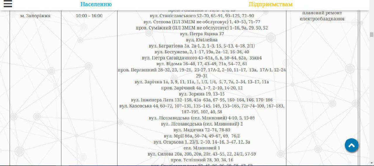 Відключення світла 23 листопада