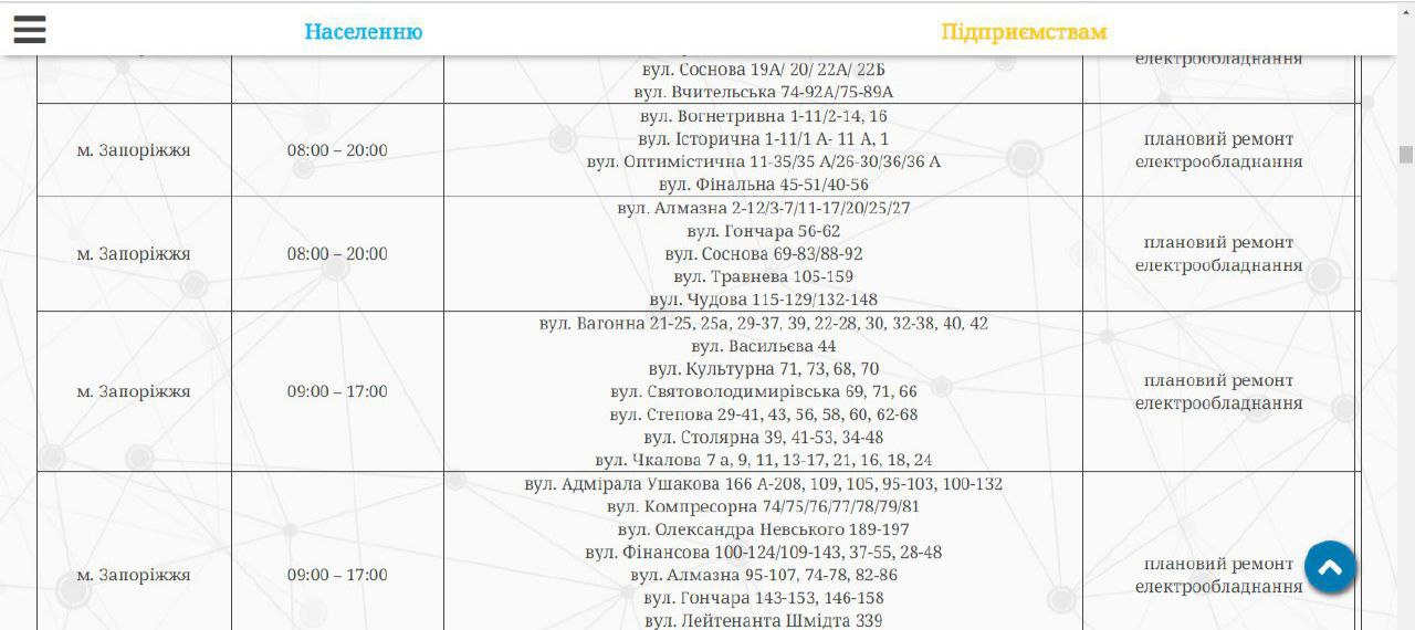 Відключення світла 23 листопада