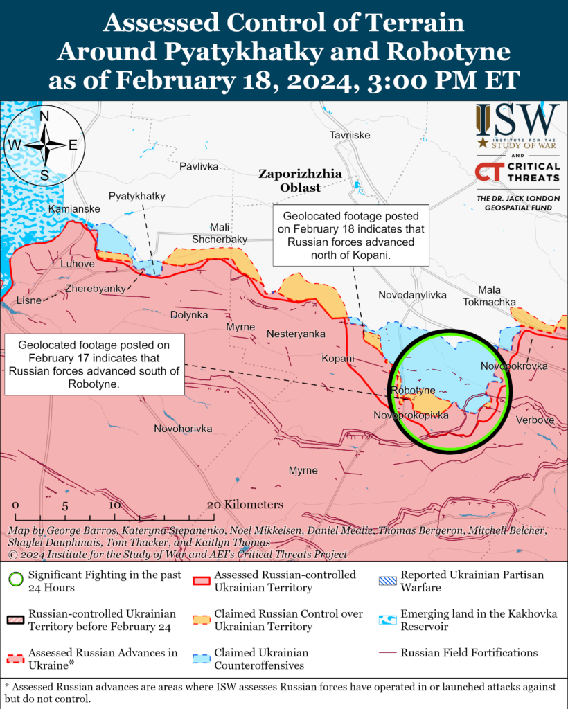 Запорізький напрямок ISW 18 лютого