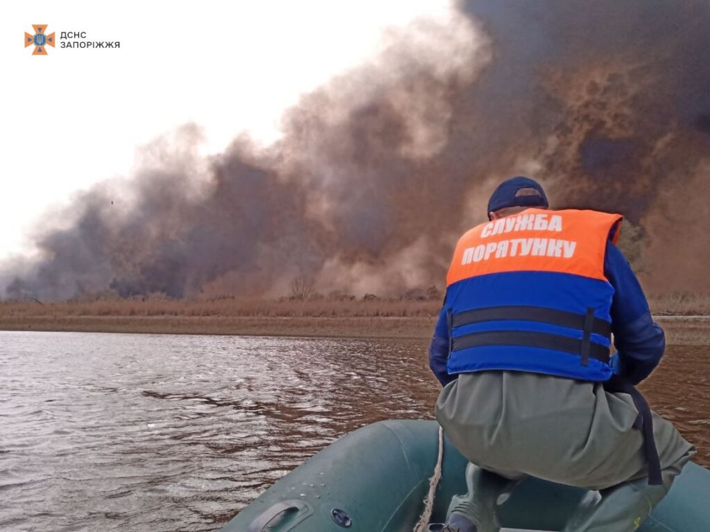 У Запоріжжі пожежа на березі Дніпра