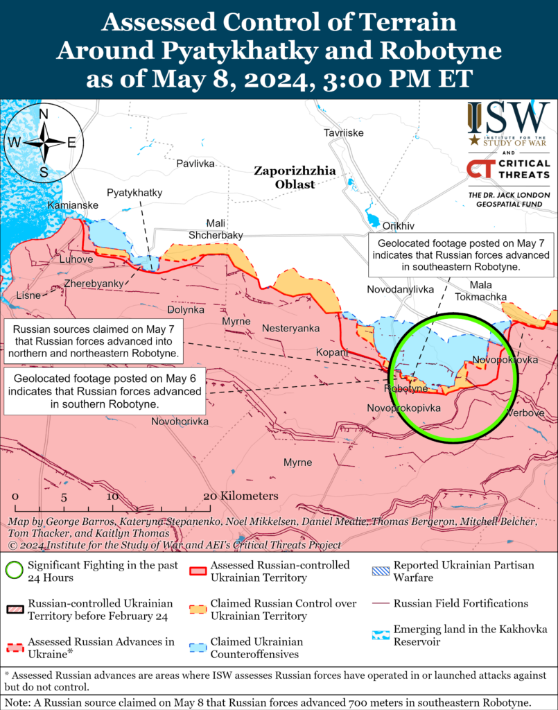 Карти боїв 8 травня у Запорізькій області