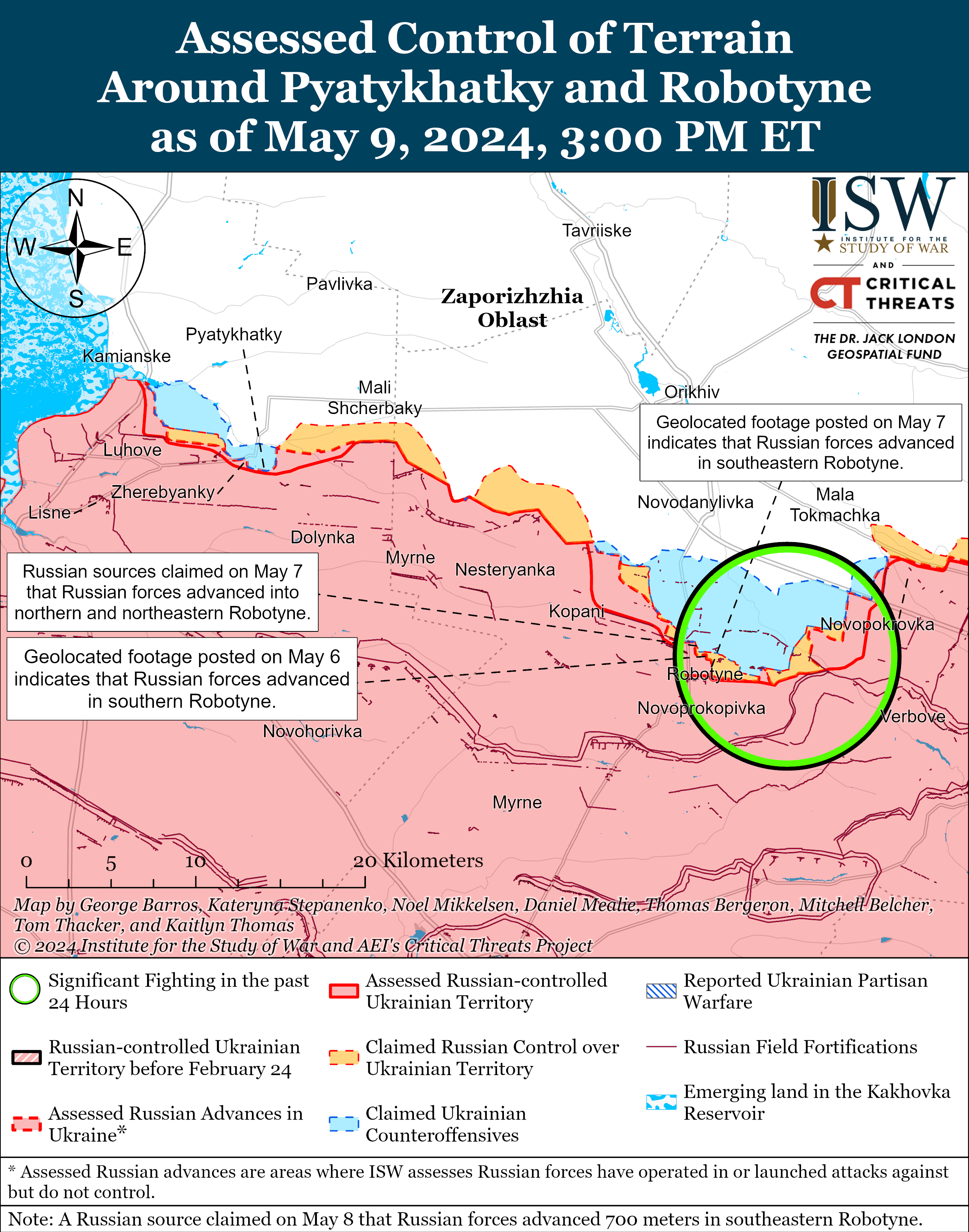 Карти боїв у Запорізькій області 9 травня