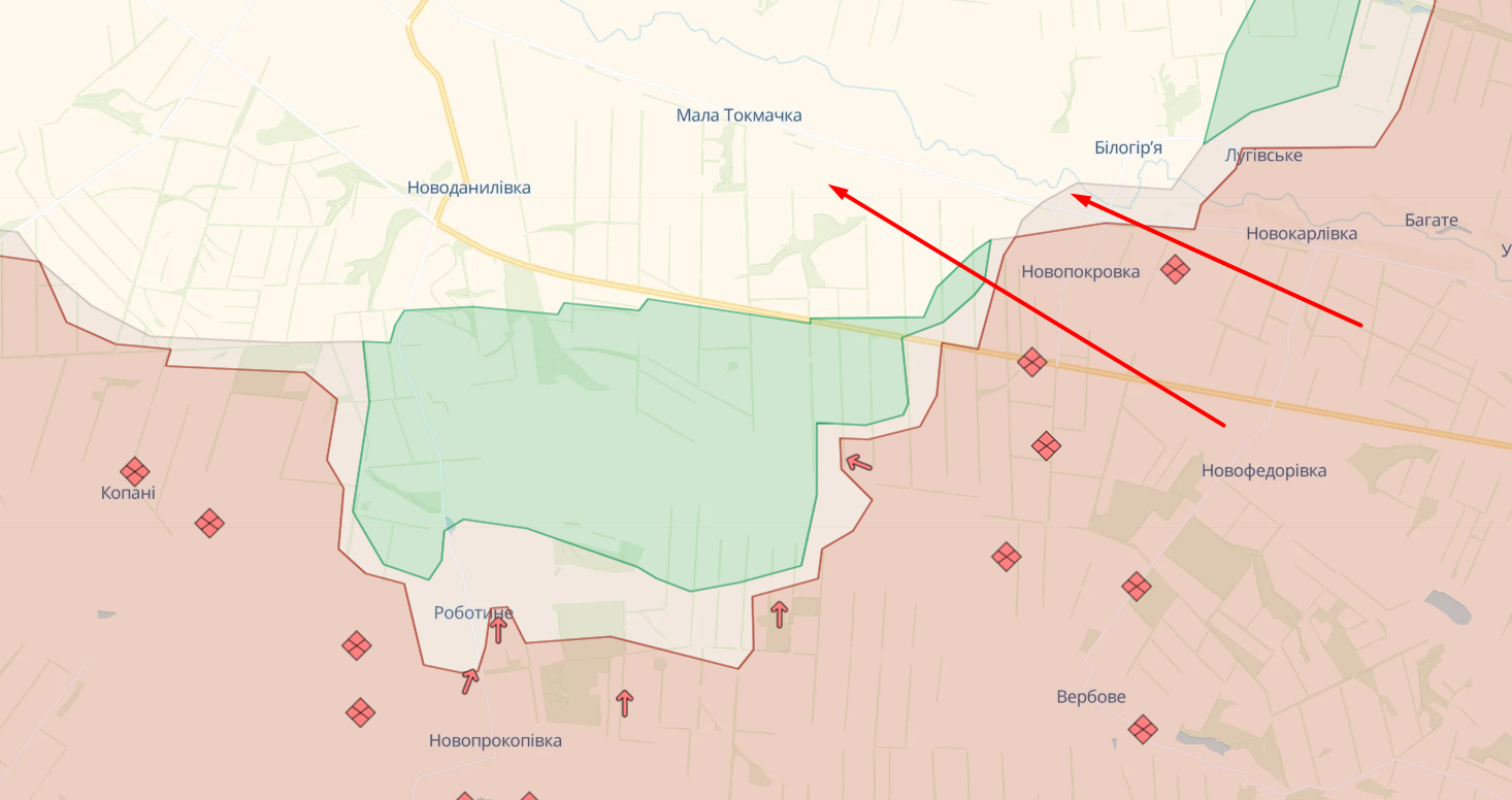 Атаки росіян в напрямку Оріхова