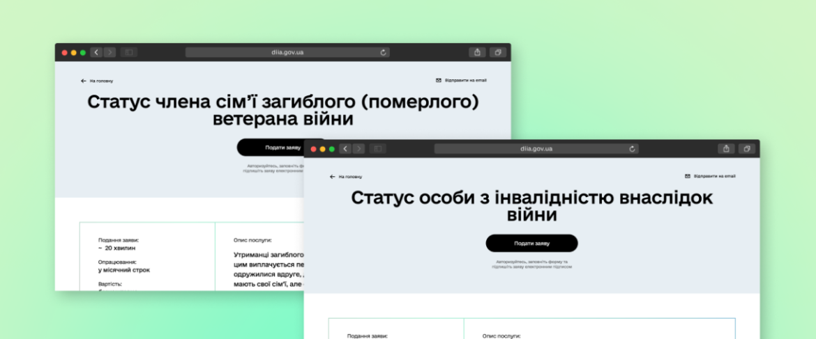 Запустили нові послуги для ветеранів та родин військових в Дії